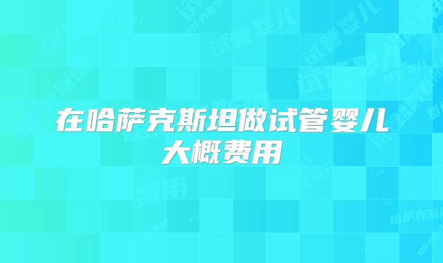 在哈萨克斯坦做试管婴儿大概费用