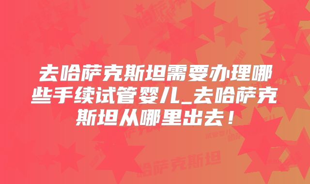 去哈萨克斯坦需要办理哪些手续试管婴儿_去哈萨克斯坦从哪里出去！