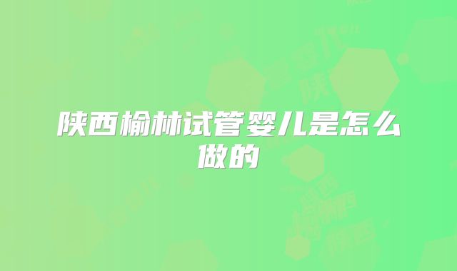 陕西榆林试管婴儿是怎么做的
