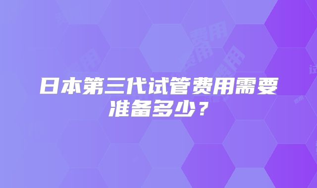 日本第三代试管费用需要准备多少？