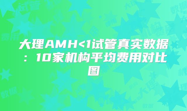 大理AMH<1试管真实数据：10家机构平均费用对比图