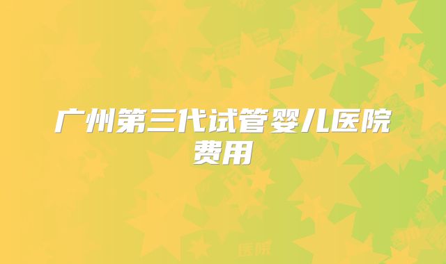 广州第三代试管婴儿医院费用