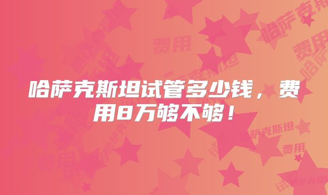 哈萨克斯坦试管多少钱,费用8万够不够!