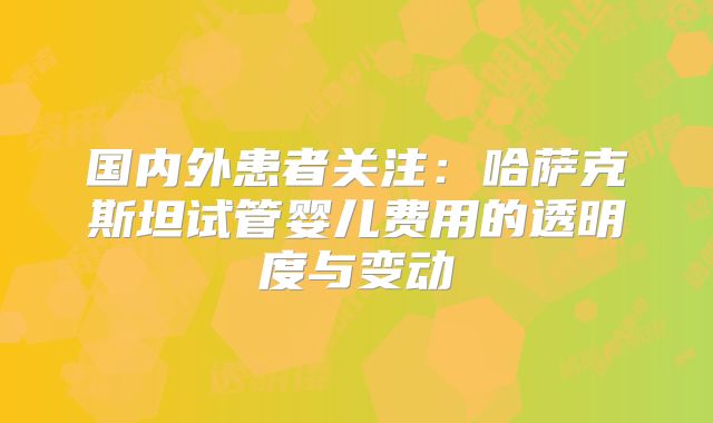 国内外患者关注:哈萨克斯坦试管婴儿费用的透明度与变动