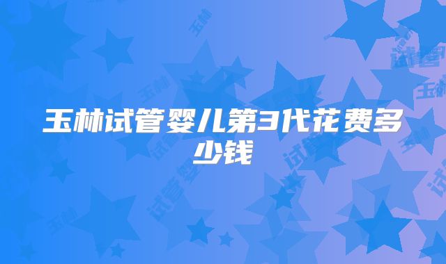 玉林试管婴儿第3代花费多少钱
