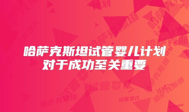 哈萨克斯坦试管婴儿计划对于成功至关重要