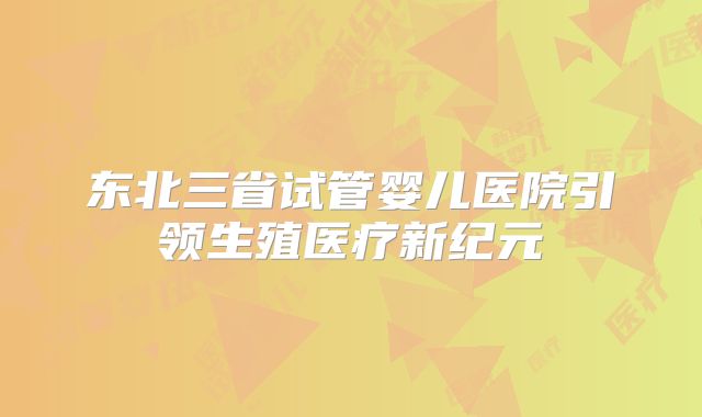 东北三省试管婴儿医院引领生殖医疗新纪元