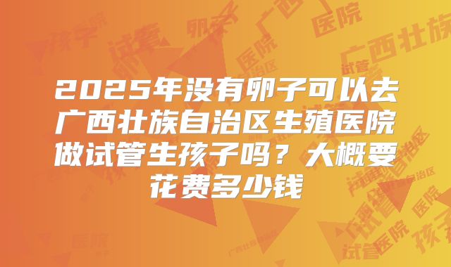 2025年没有卵子可以去广西壮族自治区生殖医院做试管生孩子吗？大概要花费多少钱