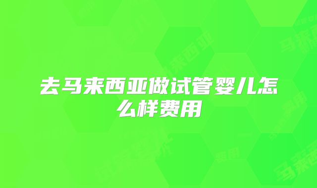 去马来西亚做试管婴儿怎么样费用