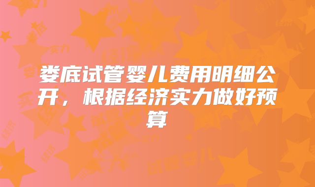 娄底试管婴儿费用明细公开，根据经济实力做好预算