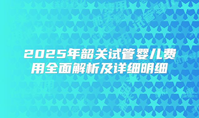 2025年韶关试管婴儿费用全面解析及详细明细