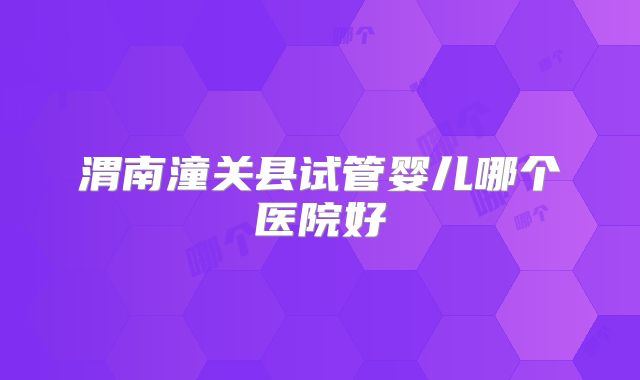 渭南潼关县试管婴儿哪个医院好