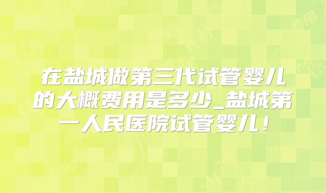 在盐城做第三代试管婴儿的大概费用是多少_盐城第一人民医院试管婴儿！
