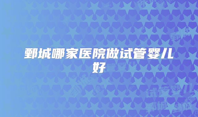 鄄城哪家医院做试管婴儿好