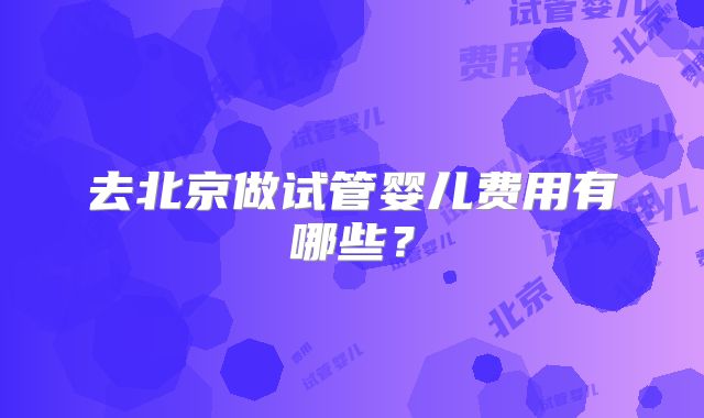 去北京做试管婴儿费用有哪些？