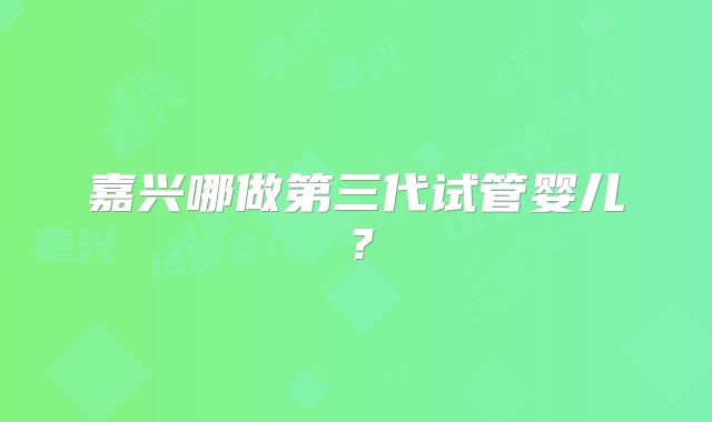 嘉兴哪做第三代试管婴儿？