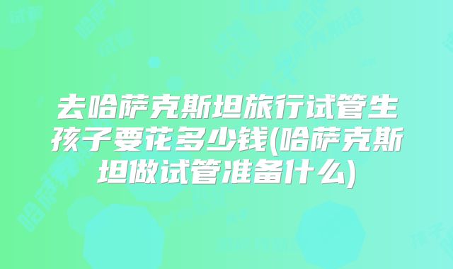 去哈萨克斯坦旅行试管生孩子要花多少钱(哈萨克斯坦做试管准备什么)