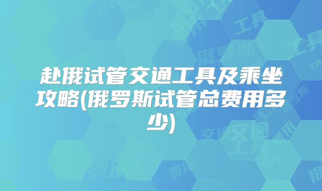 赴俄试管交通工具及乘坐攻略(俄罗斯试管总费用多少)