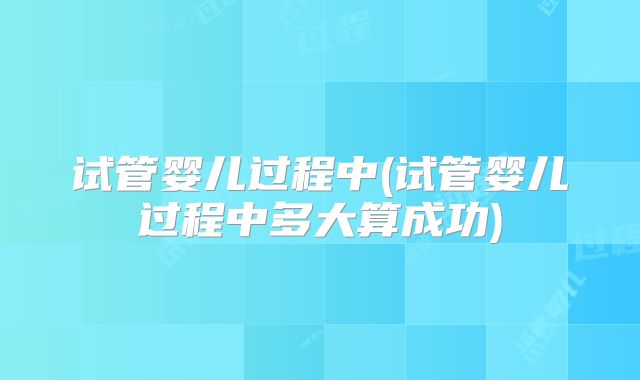 试管婴儿过程中(试管婴儿过程中多大算成功)