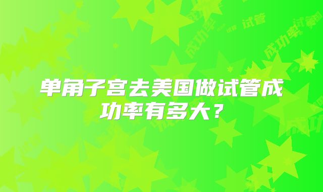 单角子宫去美国做试管成功率有多大？