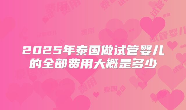 2025年泰国做试管婴儿的全部费用大概是多少