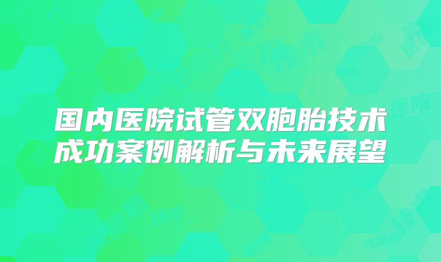 国内医院试管双胞胎技术成功案例解析与未来展望