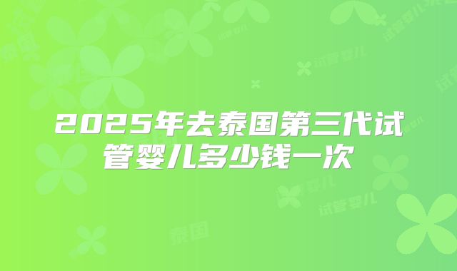 2025年去泰国第三代试管婴儿多少钱一次
