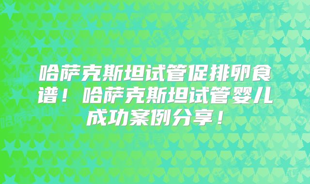 哈萨克斯坦试管促排卵食谱！哈萨克斯坦试管婴儿成功案例分享！