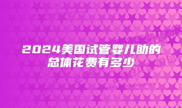 2024美国试管婴儿助的总体花费有多少