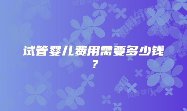 试管婴儿费用需要多少钱？