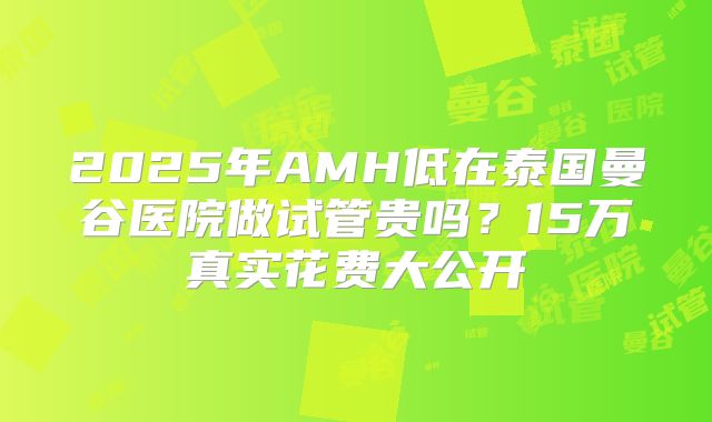 2025年AMH低在泰国曼谷医院做试管贵吗？15万真实花费大公开