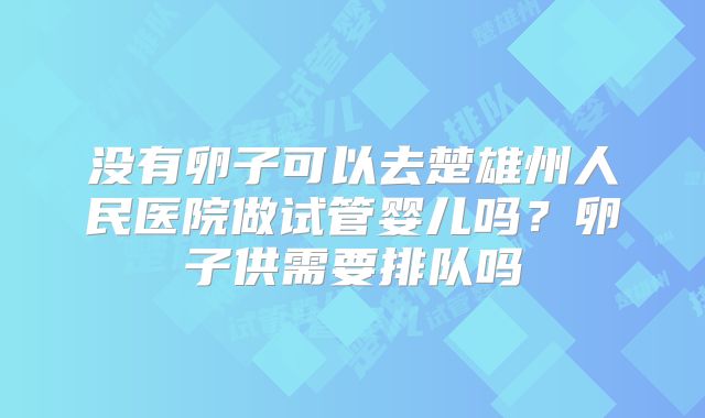 没有卵子可以去楚雄州人民医院做试管婴儿吗？卵子供需要排队吗