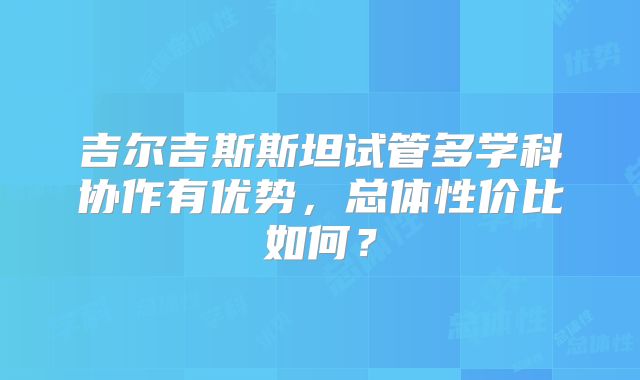吉尔吉斯斯坦试管多学科协作有优势,总体性价比如何?