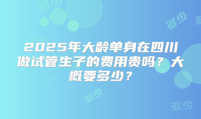 2025年大龄单身在四川做试管生子的费用贵吗？大概要多少？