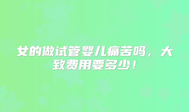 女的做试管婴儿痛苦吗，大致费用要多少！