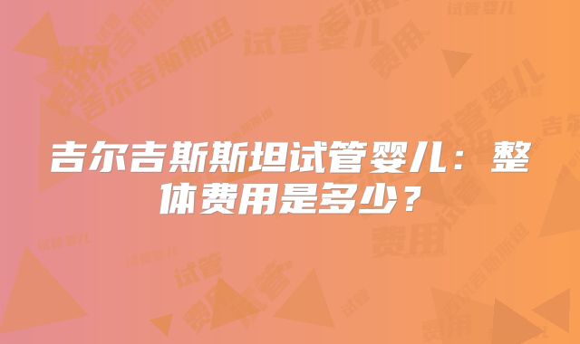 吉尔吉斯斯坦试管婴儿：整体费用是多少？