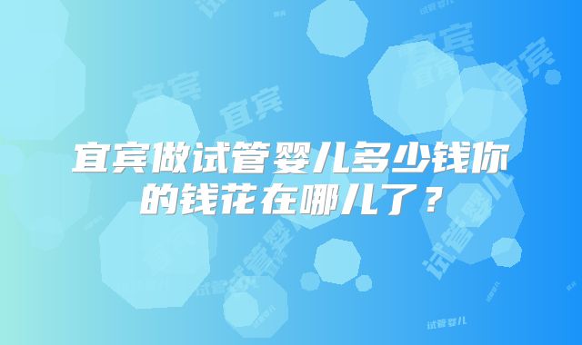 宜宾做试管婴儿多少钱你的钱花在哪儿了？