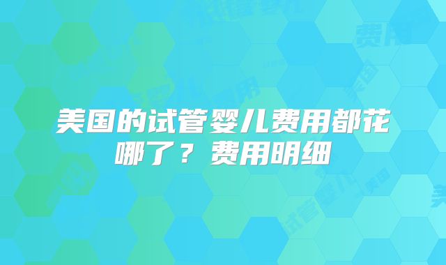 美国的试管婴儿费用都花哪了?费用明细