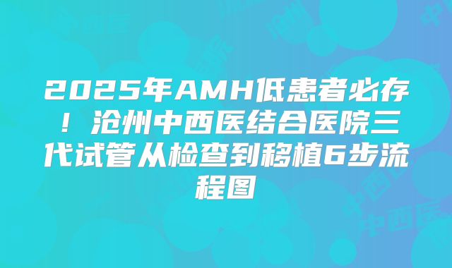 2025年AMH低患者必存！沧州中西医结合医院三代试管从检查到移植6步流程图