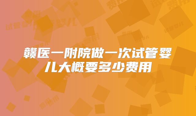 赣医一附院做一次试管婴儿大概要多少费用