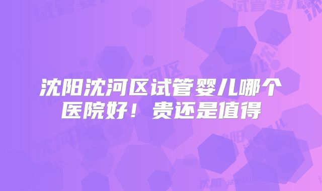 沈阳沈河区试管婴儿哪个医院好！贵还是值得