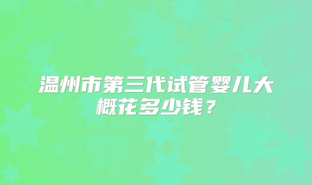 温州市第三代试管婴儿大概花多少钱？