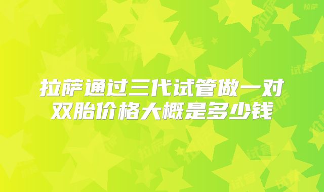 拉萨通过三代试管做一对双胎价格大概是多少钱