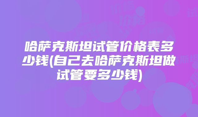 哈萨克斯坦试管价格表多少钱(自己去哈萨克斯坦做试管要多少钱)