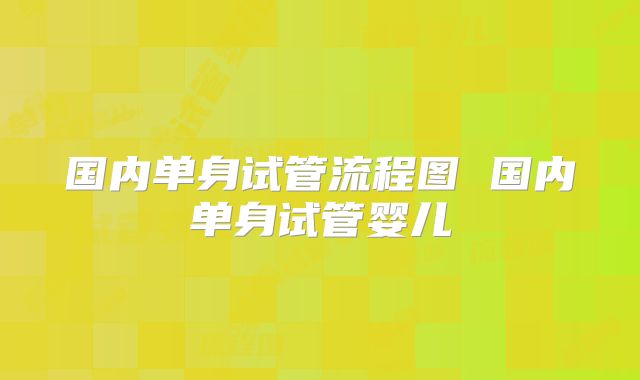 国内单身试管流程图 国内单身试管婴儿