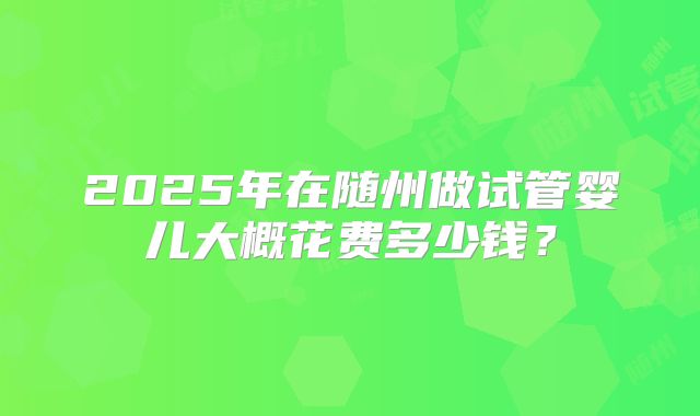 2025年在随州做试管婴儿大概花费多少钱？