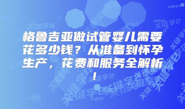 格鲁吉亚做试管婴儿需要花多少钱？从准备到怀孕生产，花费和服务全解析！