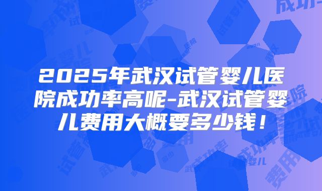 2025年武汉试管婴儿医院成功率高呢-武汉试管婴儿费用大概要多少钱！