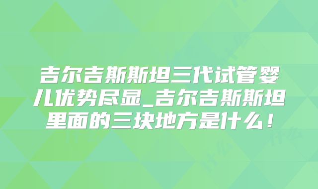 吉尔吉斯斯坦三代试管婴儿优势尽显_吉尔吉斯斯坦里面的三块地方是什么！
