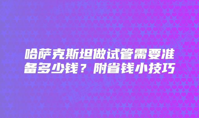 哈萨克斯坦做试管需要准备多少钱？附省钱小技巧